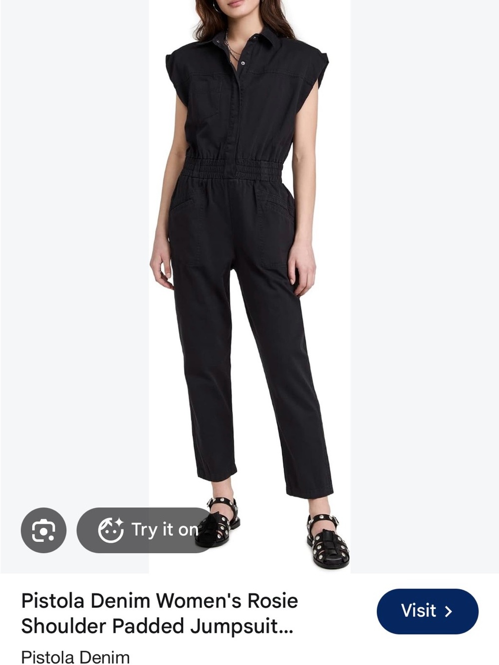 pistola Black Sleeveless Utility Jumpsuit
